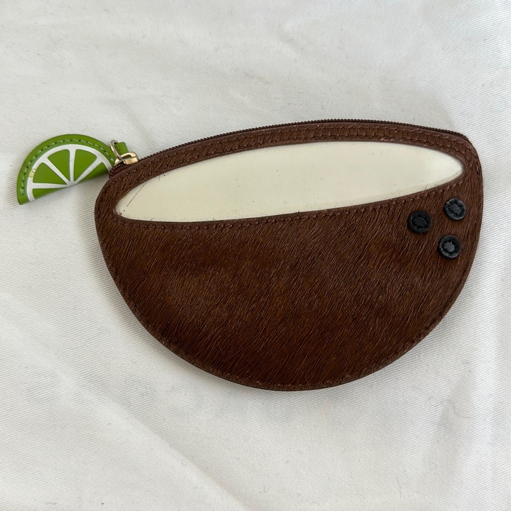 KATE SPADE KITSCH COCONUT ZIPPERED POUCH